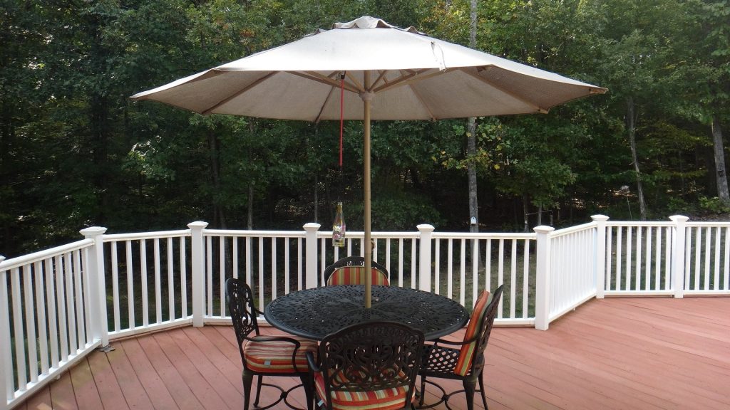 Table with Umbrella on Deck